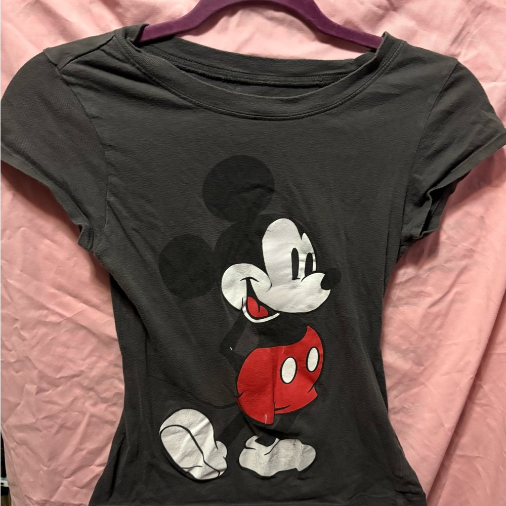 Disney Gray Mickey Mouse Short Sleeve Tee